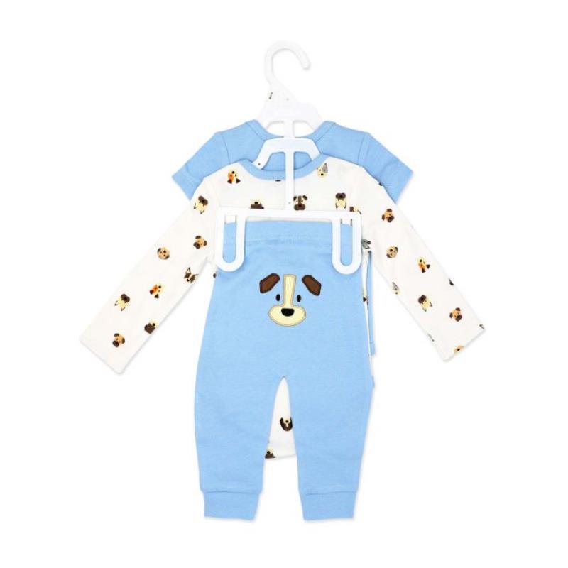 Rose Textiles - 3Pk Baby Boy Turn Me Around Set Dog Image 3