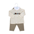 Rose Textiles - 3Pk Baby Boy Waffle Pant & Hat Set Oatmeal Brown Image 2