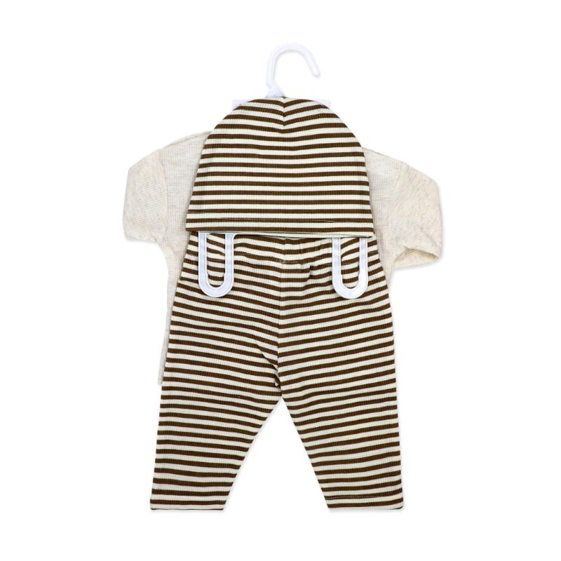 Rose Textiles - 3Pk Baby Boy Waffle Pant & Hat Set Oatmeal Brown Image 3