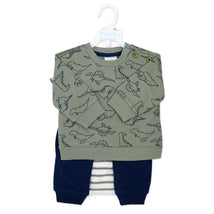 Rose Textiles - 3Pk Baby Boys French Terry Set, Dinosaur Green Image 2
