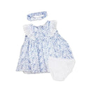 Rose Textiles - 3Pk Baby Girl Broderie Dress Set, Blue Floral Image 1