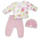 Rose Textiles - 3Pk Baby Girl Layette Set, Pretty Pink Floral  Image 1