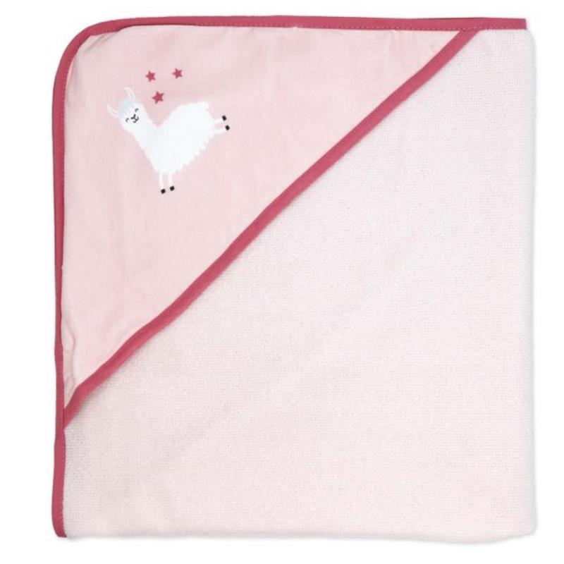 Rose Textiles 3Pk Hooded Towels With 3 Washcloths, Pink Llama Image 5