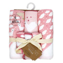Rose Textiles 3Pk Hooded Towels With 3 Washcloths, Pink Llama Image 2