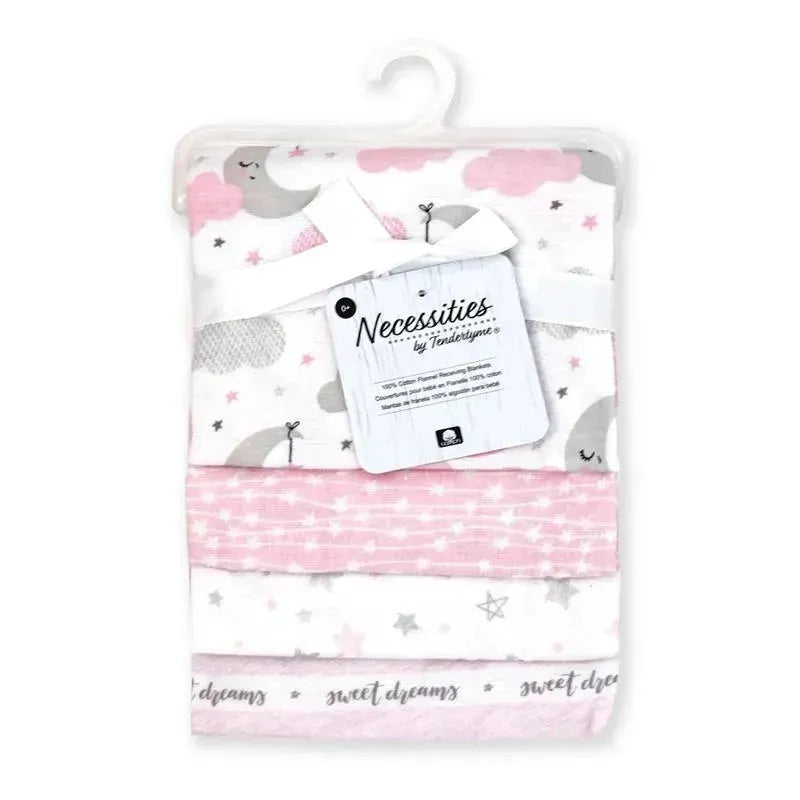 Rose Textiles - 4 Pack Girls Receiving Blanket – Pink Sweet Dreams Image 3