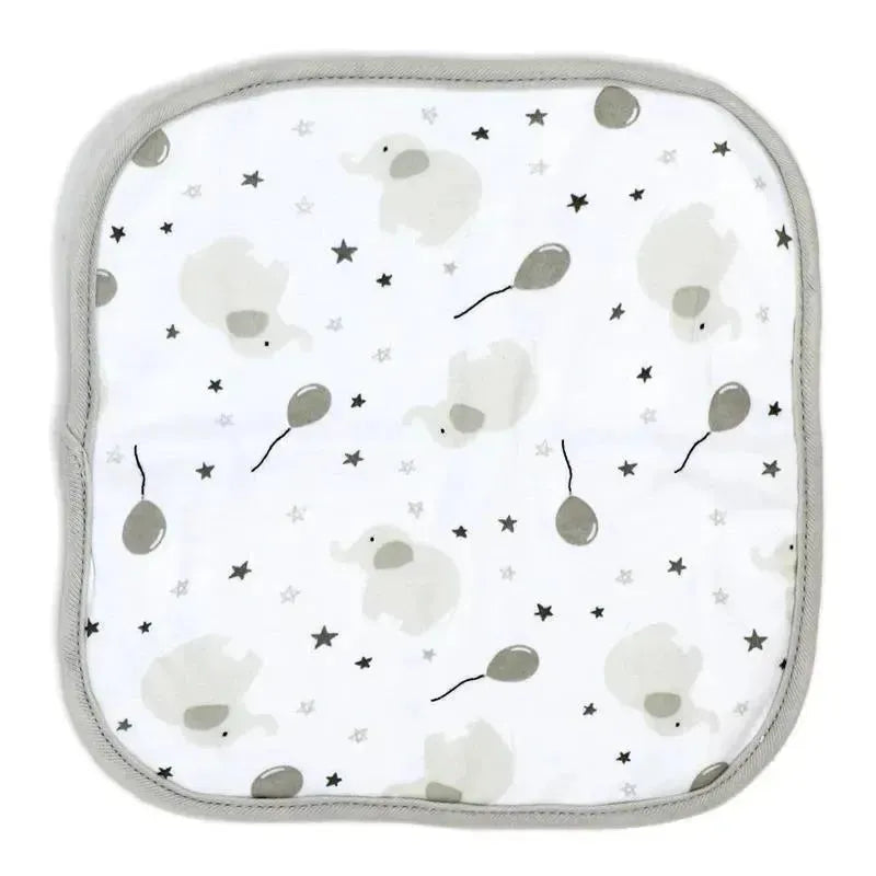 Rose Textiles - 4 Pc Washcloth Set, Elephant & Balloon Grey Image 3