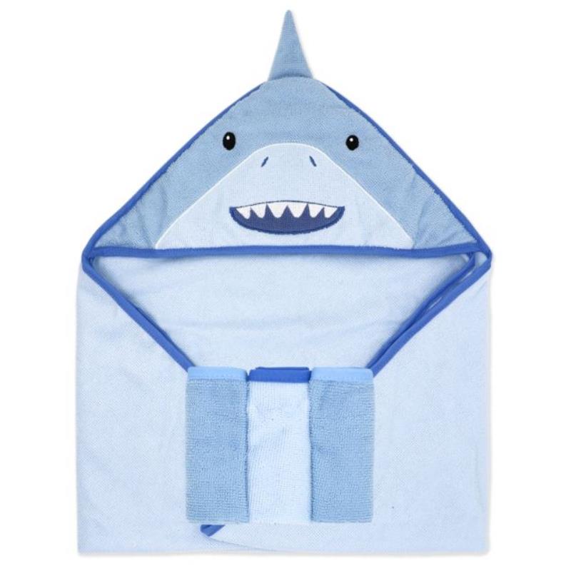 Rose Textiles - 4Pk Baby Bath Set, Blue Shark Image 1