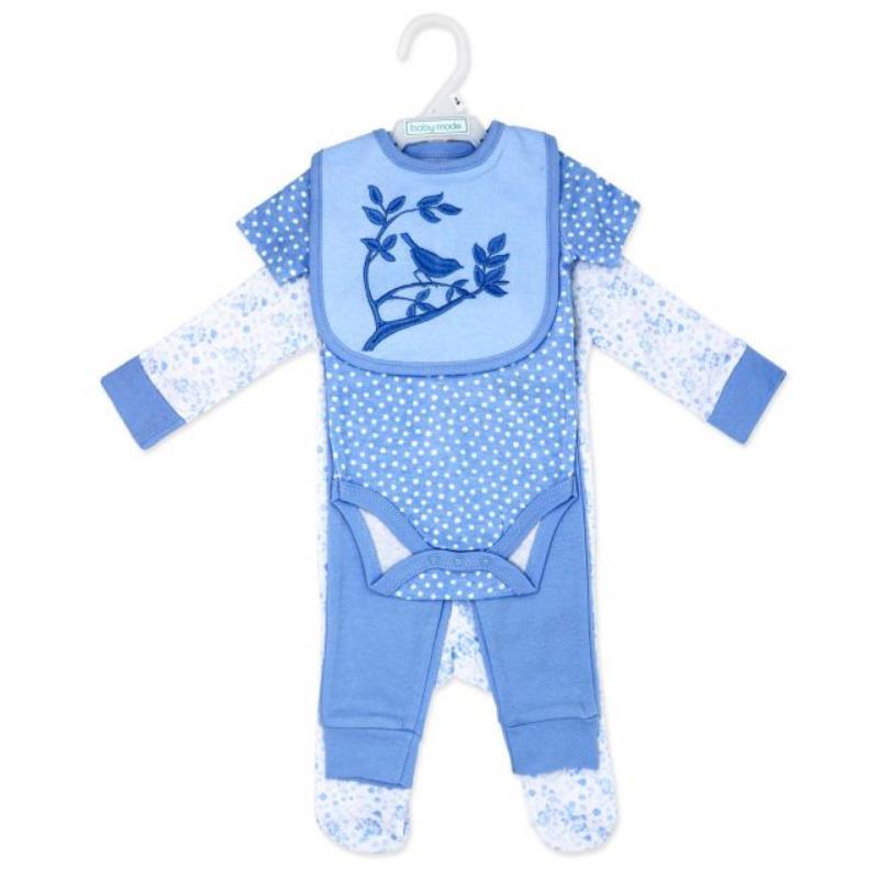 Rose Textiles - 4Pk Baby Girl Blue Bluebird Set Image 2