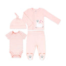 Rose Textiles - 4Pk Baby Girl Take Me Home Set, Pink Llama Image 1