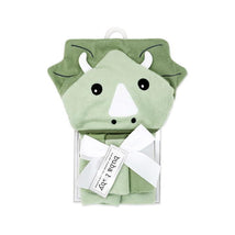 Rose Textiles - 4Pk Baby Hooded Towel Set Sage Dino Image 2