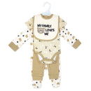 Rose Textiles - 4Pk Baby Neutral 4 Piece Set Tan Family Bear Image 2