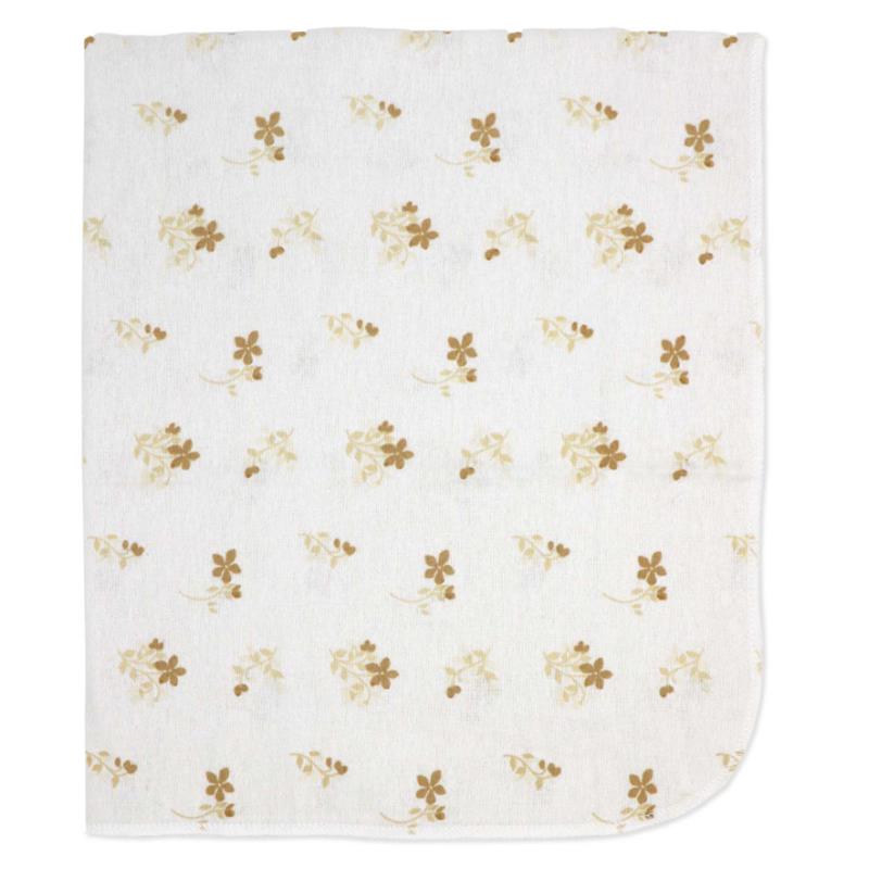 Rose Textiles 4Pk Flannel Receiving Blankets, Tan Folliage Image 3