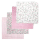Rose Textiles - 4Pk Receiving Blanket Pink Bunnies Image 1