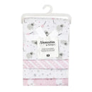 Rose Textiles - 4Pk Receiving Blanket, Pink Elephant & Balloon Image 2