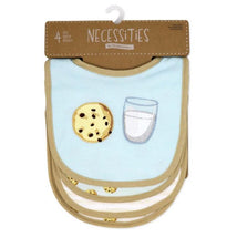Rose Textiles 4Pk Scoop Bib Set, Tan Milk & Cookies Image 2