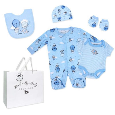 Rose Textiles - 5Pk Baby Boys Mesh Bag Set, Up In The Sky Image 1