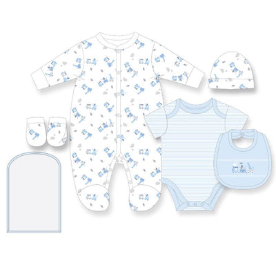 Rose Textiles - 5Pk Baby Boys Mesh Bag Set, Zoo Train Image 1