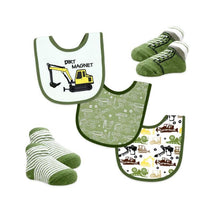 Rose Textiles - 5Pk Bib & Sock Set Sage Dirt Magnet Image 1
