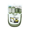 Rose Textiles - 5Pk Bib & Sock Set Sage Dirt Magnet Image 2