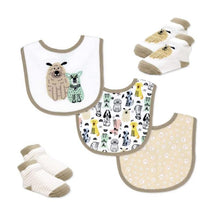 Rose Textiles 5Pk Bib & Sock Set, Tan Dog Image 1