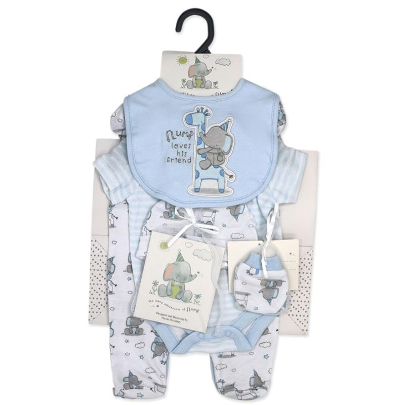 Rose Textiles - 6Pk Baby Boy Gift Set, Flump The Elephant Blue Image 2