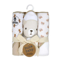 Rose Textiles 6Pk Bath Set: 3 Hooded Towels & 3 Washcloths, Tan Teddy  Image 2