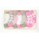 Rose Textiles 6pk Pink/White/Grey Baby Socks Image 1