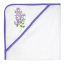 Rose Textiles - 8Pc Bath Set - 5 Hooded Towels W/ 3 Washcloths, Purple Floral Image 4