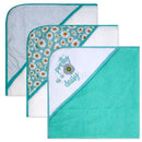 Rose Textiles - 8Pk Baby Hooded Towel Set, Aqua Pretty As A Daisy Image 3