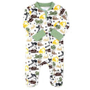 Rose Textiles - Baby Boy Interlock Coverall, Sage Dirt Magnet Image 2