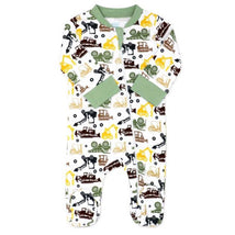 Rose Textiles - Baby Boy Interlock Coverall, Sage Dirt Magnet Image 2