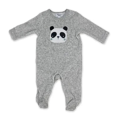 Rose Textiles - Baby Boy Ribbed Velour Coverall, Panda Image 1