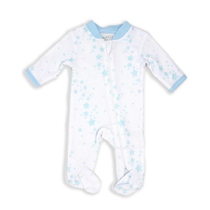 Rose Textiles - Baby Boy Star Printed Sleeper, Blue Image 1