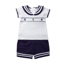 Rose Textiles - Baby Boys Short Set, Navy Nautical Image 1