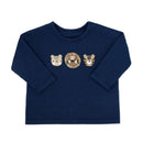 Rose Textiles - Baby Boys Waffle Pant & Hat Set, Navy Animals Image 1