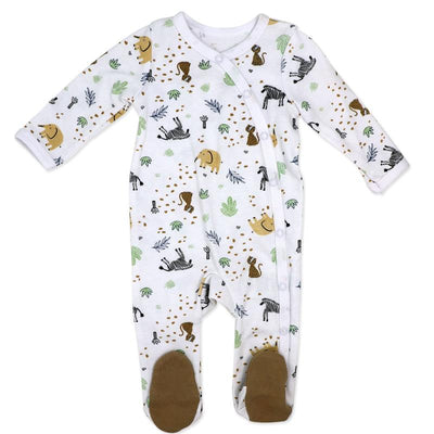Rose Textiles - Baby Boys Zipper Coverall, Safari Brown Image 1