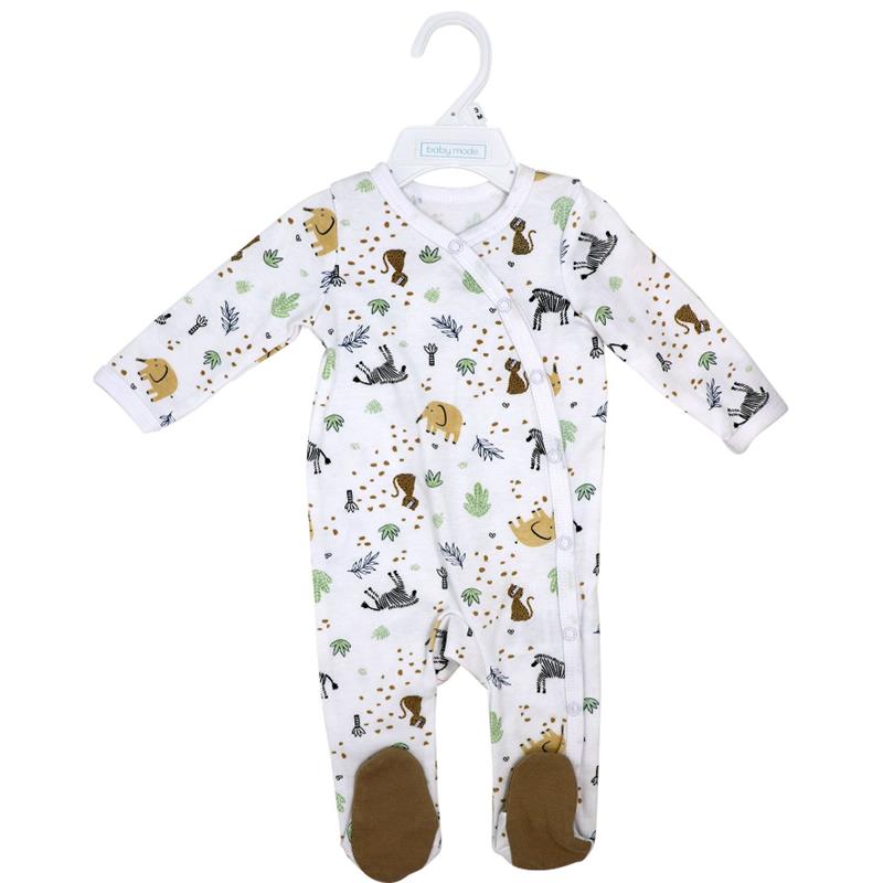 Rose Textiles - Baby Boys Zipper Coverall, Safari Brown Image 2