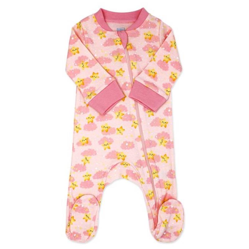Rose Textiles - Baby Girl Interlock Coverall, Pink Lets Hug Image 2