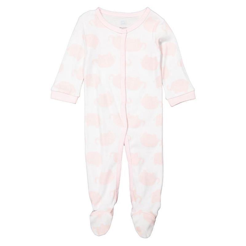 Rose Textiles - Baby Girl Pink Elephant Interlock Coverall Image 1