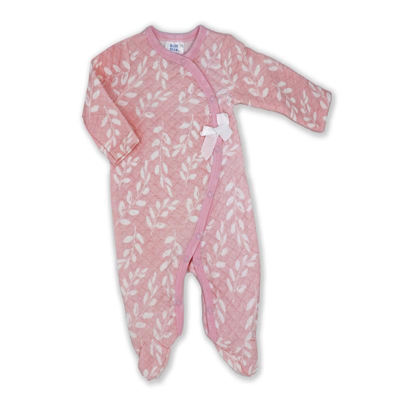 Rose Textiles - Baby Girl Sweet Leaves Quilted Footie Image 1