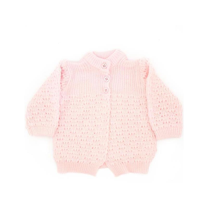 Rose Textiles - Baby Girls 3Pc Knitted Set, Pink, Newborn Image 2