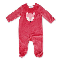 Rose Textiles - Baby Girls Ribbed Velour Coverall, Fox Image 1