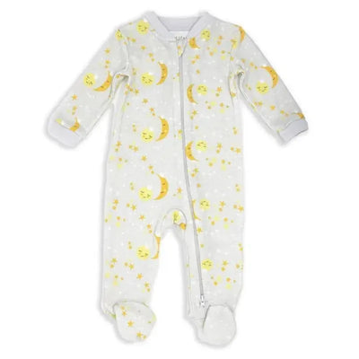 Rose Textiles - Baby Neutral Galaxy Printed Sleeper, Grey Image 1