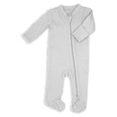 Rose Textiles - Baby Nuetral Grey Solid Mitted Cuff Sleepers Preemie Image 1