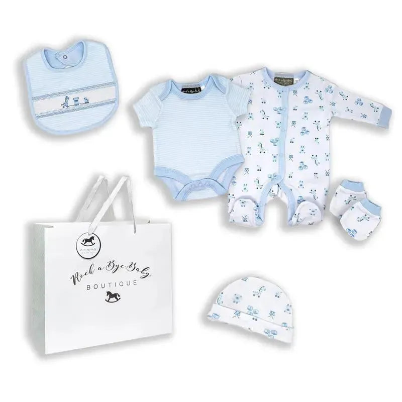 Rose Textiles - Boys 5Pc Set With Gift Bag, Toy Box | MacroBaby Rose Textiles - Boys 5Pc Set With Gift Bag, Toy Box | MacroBaby