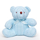 Rose Textiles - Cable Knit Bear Plush, Blue Image 1