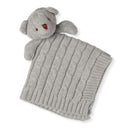 Rose Textiles - Cable Knit Bear Security Blanket, Grey Bear Image 1