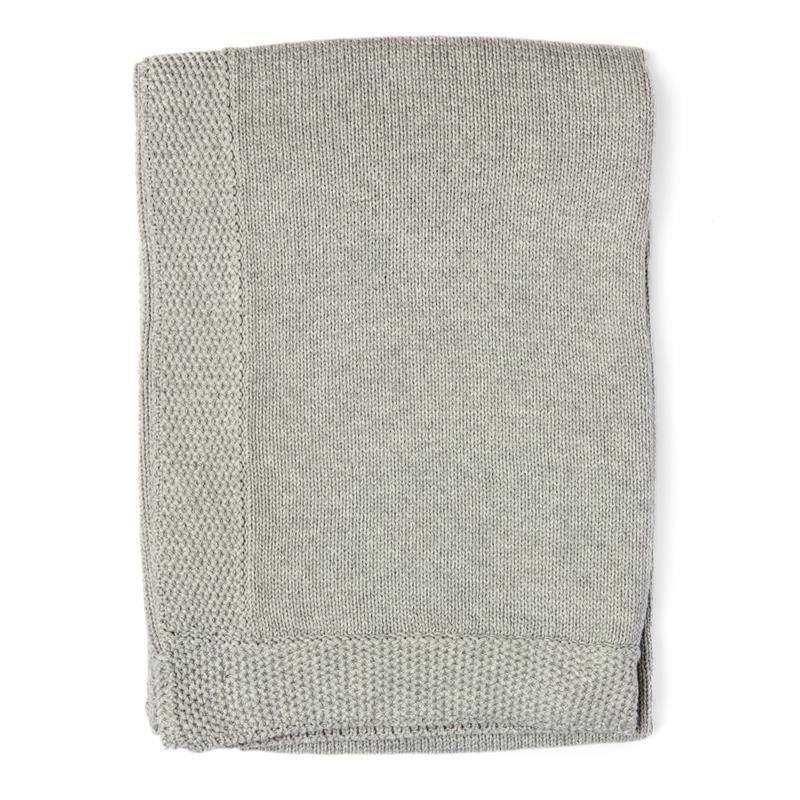 Rose Textiles - Baby Knit Blanket with Border, Grey Image 2