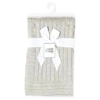Rose Textiles - Cable Knit Blanket, Grey Image 1