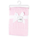 Rose Textiles - Cable Knit Blanket, Pink Image 1